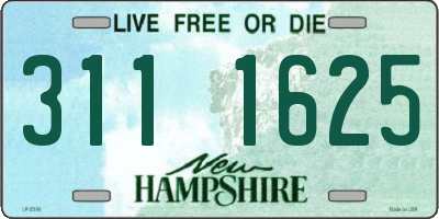NH license plate 3111625