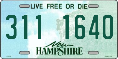 NH license plate 3111640