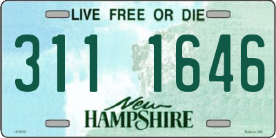 NH license plate 3111646