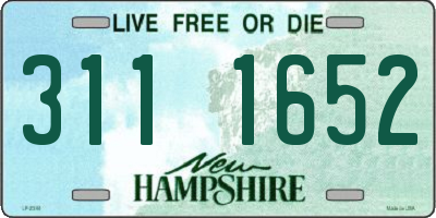 NH license plate 3111652