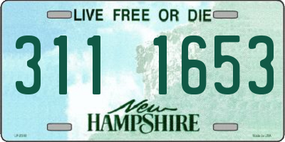NH license plate 3111653