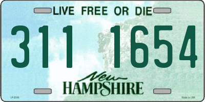 NH license plate 3111654