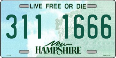 NH license plate 3111666