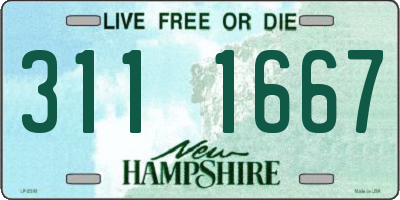 NH license plate 3111667