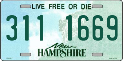NH license plate 3111669