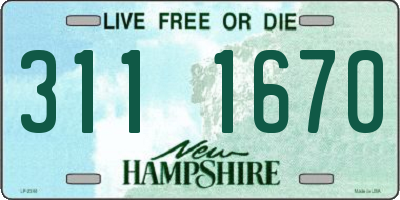 NH license plate 3111670