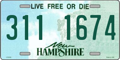 NH license plate 3111674