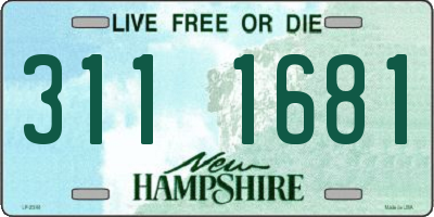 NH license plate 3111681