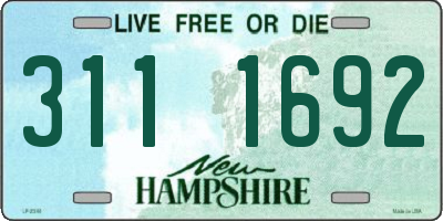 NH license plate 3111692