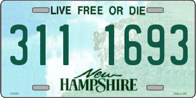 NH license plate 3111693