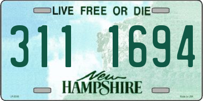 NH license plate 3111694