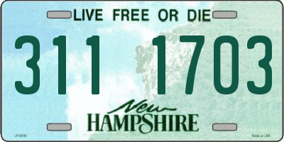 NH license plate 3111703