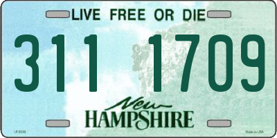 NH license plate 3111709