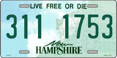 NH license plate 3111753