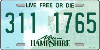 NH license plate 3111765