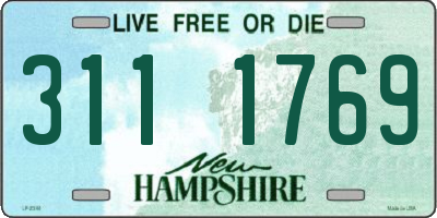 NH license plate 3111769