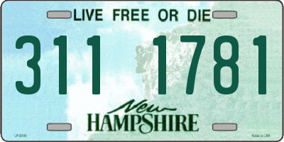 NH license plate 3111781