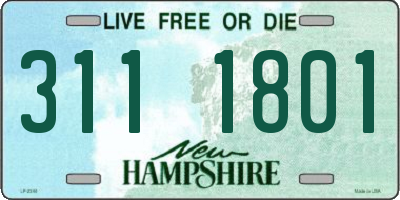 NH license plate 3111801