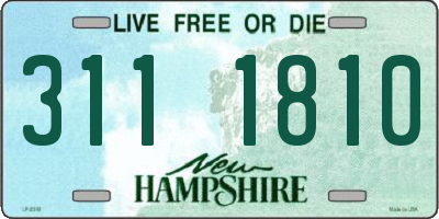 NH license plate 3111810