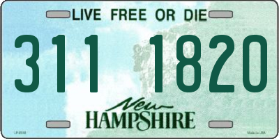 NH license plate 3111820