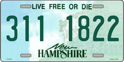 NH license plate 3111822