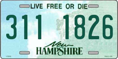 NH license plate 3111826