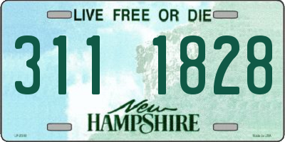 NH license plate 3111828
