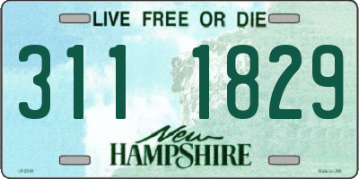 NH license plate 3111829