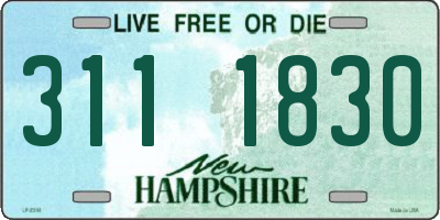 NH license plate 3111830