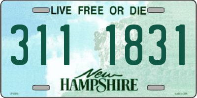 NH license plate 3111831