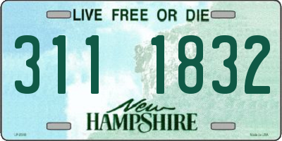 NH license plate 3111832