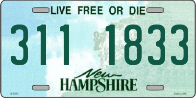 NH license plate 3111833