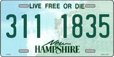 NH license plate 3111835