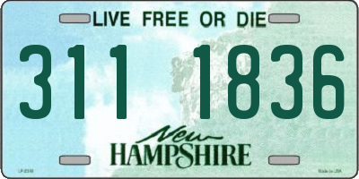 NH license plate 3111836