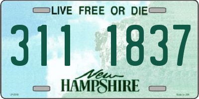 NH license plate 3111837