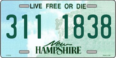 NH license plate 3111838