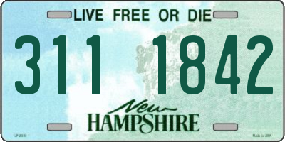 NH license plate 3111842