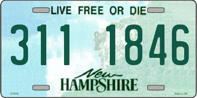 NH license plate 3111846