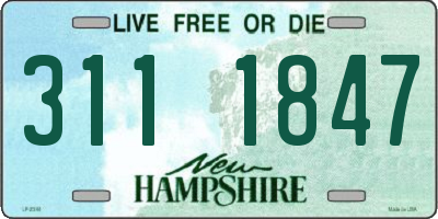 NH license plate 3111847