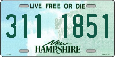 NH license plate 3111851