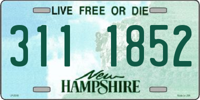 NH license plate 3111852