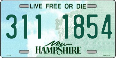 NH license plate 3111854