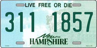 NH license plate 3111857