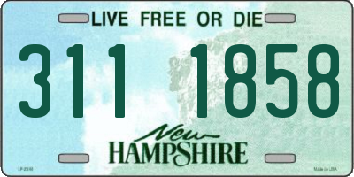 NH license plate 3111858