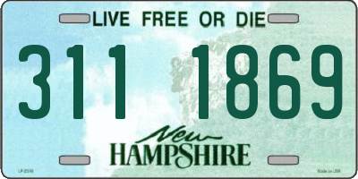 NH license plate 3111869