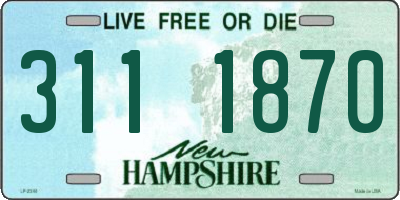 NH license plate 3111870