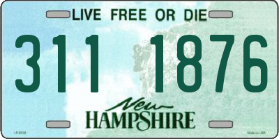 NH license plate 3111876