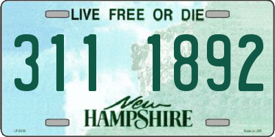 NH license plate 3111892