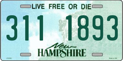 NH license plate 3111893