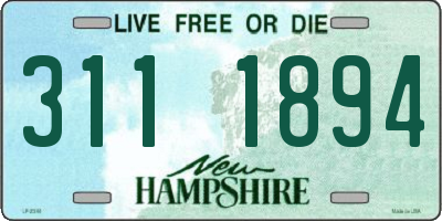 NH license plate 3111894
